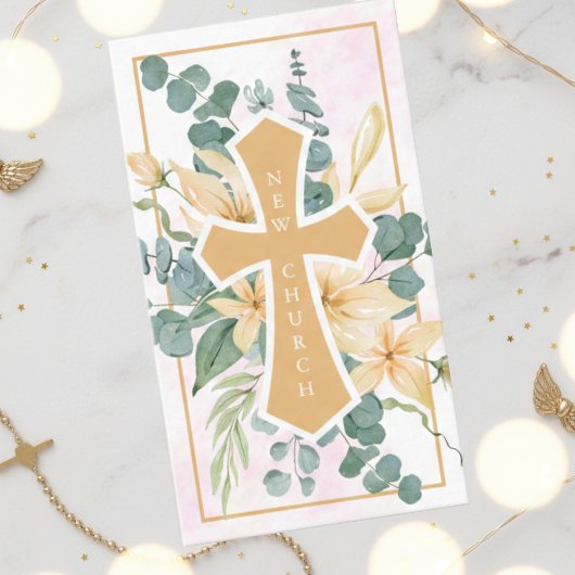 Carte De Visite Church floral cross