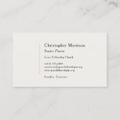 Carte De Visite Church Pastor (Dos)