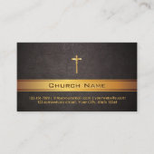 Carte De Visite Church Pastor Classy Cuir Gold Bar (Devant)