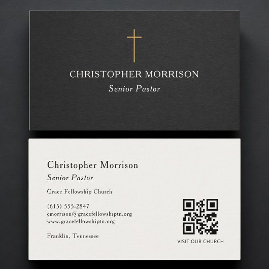 Carte De Visite Church Pastor QR Code