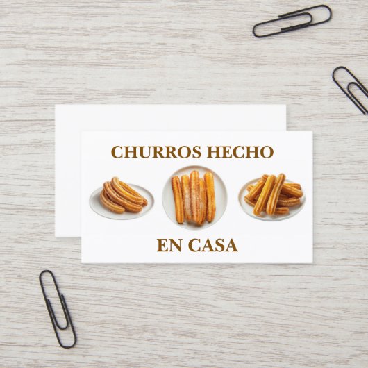 Carte De Visite Churros hecho en casa (Devant/Arrière en situation)
