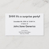 Carte De Visite chut ! bulle comique de fête (Dos)