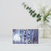 Carte De Visite Chute de neige dans le bouleau enchanté (Debout devant)