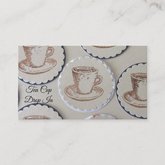 Carte De Visite Chute de Tasse à Thé (Devant)