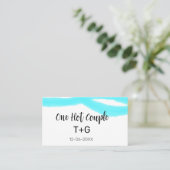 Carte De Visite Ciel aqua bleu pastel un couple chaud ajouter nom  (Debout devant)