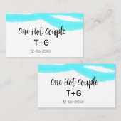 Carte De Visite Ciel aqua bleu pastel un couple chaud ajouter nom  (Devant / Derrière)