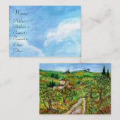 CARTE DE VISITE CIEL BLEU, COLLINES VERTES, OLIVIERS EN TOSCANE (Devant / Derrière)
