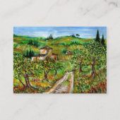 CARTE DE VISITE CIEL BLEU, COLLINES VERTES, OLIVIERS EN TOSCANE (Dos)