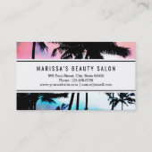 Carte De Visite Ciel bleu de coucher du soleil d'été de rose (Dos)