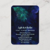 Carte De Visite *~* Ciel Bleu de minuit Boho en plumes d'émeraude  (Dos)