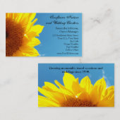 Carte De Visite Ciel bleu d'été avec tournesol jaune (Devant / Derrière)