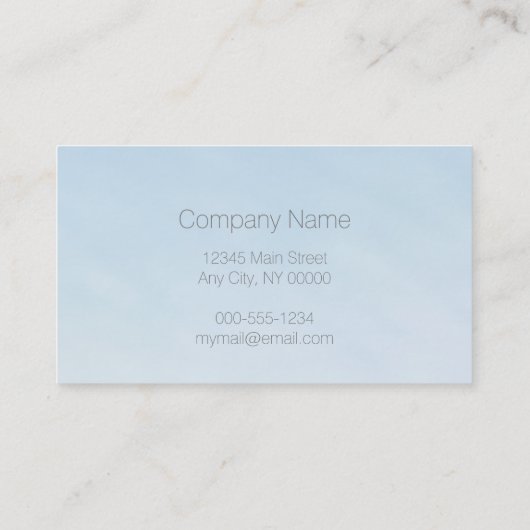 Carte De Visite Ciel bleu doux minimal Élégant (Dos)