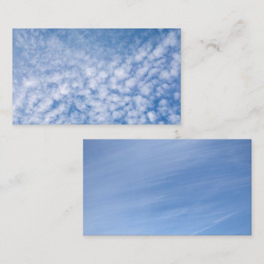 Carte De Visite Ciel bleu et nuages (Devant / Derrière)