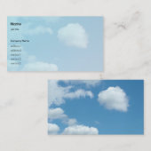 Carte De Visite ciel bleu et nuages blancs (Devant / Derrière)