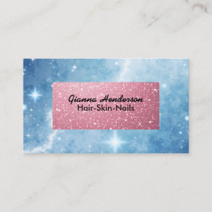 Carte De Visite Ciel Bleu Et Rose Flashy Brillante