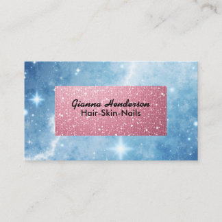 Carte De Visite Ciel Bleu Et Rose Flashy Brillante