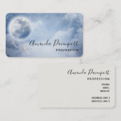 Carte De Visite Ciel bleu magique avec cygnes volants (Devant / Derrière)