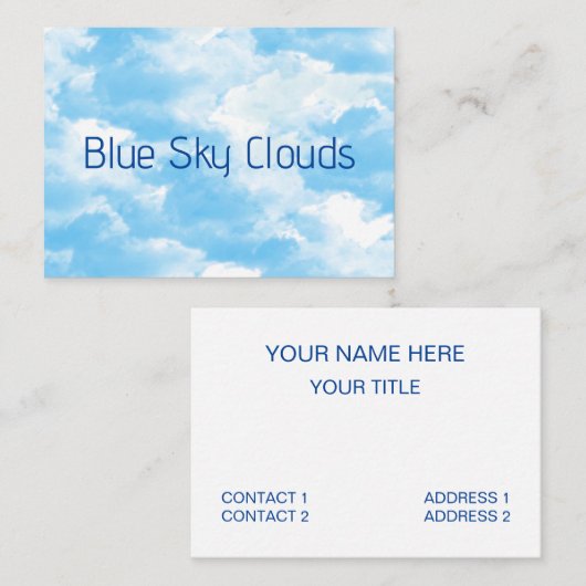 Carte De Visite Ciel bleu nuages (Devant / Derrière)