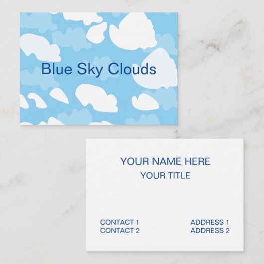 Carte De Visite Ciel bleu nuages (Devant / Derrière)