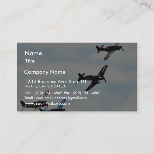 Carte De Visite Ciel d'Ons de quatre avions (Devant)