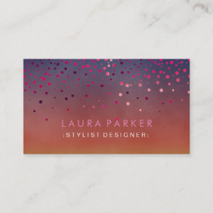 Carte De Visite Ciel élégant de confettis de rose de parties