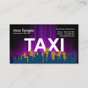 Carte De Visite Ciel gris clair violet TAXI Cloud Taxi