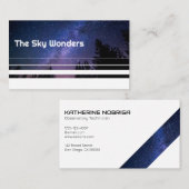 Carte De Visite Ciel nocturne | Arbres | Étoiles dans l'espace (Devant / Derrière)