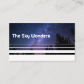 Carte De Visite Ciel nocturne | Arbres | Étoiles dans l'espace (Devant)