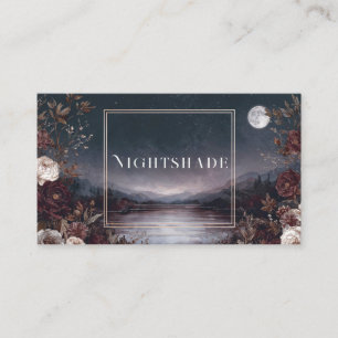 Carte De Visite Ciel nocturne sombre et luné Botanique Lac pleine 