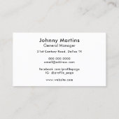 Carte De Visite Ciel nuages objectif caméra (Dos)