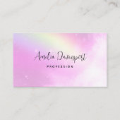 Carte De Visite Ciel rose avec Citron jaune arc-en-ciel (Devant)