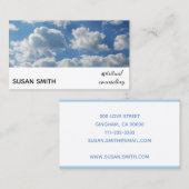 Carte De Visite Ciel Spirituel Bleu clair Photo moderne (Devant / Derrière)