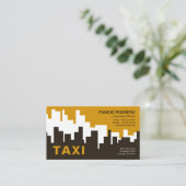 Carte De Visite Ciel urbain jaune créatif Silhouette Taxi (Debout devant)