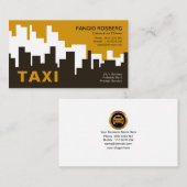 Carte De Visite Ciel urbain jaune créatif Silhouette Taxi (Devant / Derrière)