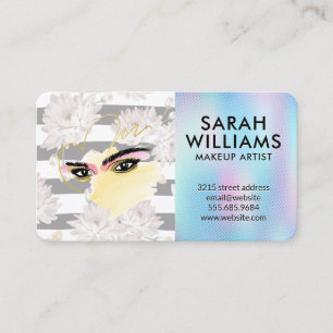 Carte De Visite Cil Floral Salon de beauté de maquillage