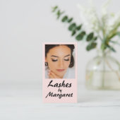 Carte De Visite Cils de photo de script noir rose minimal blush (Debout devant)