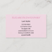 Carte De Visite Cils écriture Rose Pâle Noir (Dos)