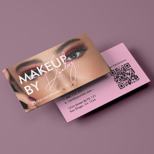 Carte De Visite Cils esthétiques minimalistes Maquilleuse Rose
