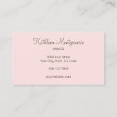 Carte De Visite Cils et Sourcils Photo Écriture Blush Rose Mocha (Dos)