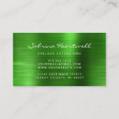 Carte De Visite Cils Extensions Paillettes Vert Métallisé (Dos)