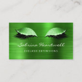 Carte De Visite Cils Extensions Paillettes Vert Métallisé (Devant)