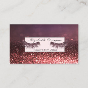 Carte De Visite Cils Faux à Paillettes Bokeh de Style Professionne
