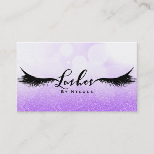 Carte De Visite Cils Glamour Sparkle Violet Maquillage