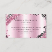 Carte De Visite Cils Luxe de noir de rose de parties scintillantes (Dos)
