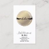 Carte De Visite Cils Luxe Or & Blanc Glamour Moderne (Dos)