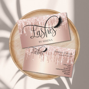 Carte De Visite Cils Rose Gold Beauté Maquilleuse Holo Foil