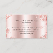 Carte De Visite Cils roses d'or de parties scintillantes Luxe de (Dos)