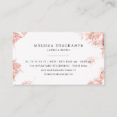 Carte De Visite Cils roses d'or de parties scintillantes Luxe de (Dos)