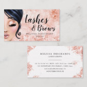 Carte De Visite Cils roses d'or de parties scintillantes Luxe de (Devant / Derrière)