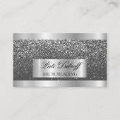 Carte De Visite Cils & Sourcils Microblading Paillettes Rose et Ar (Devant)